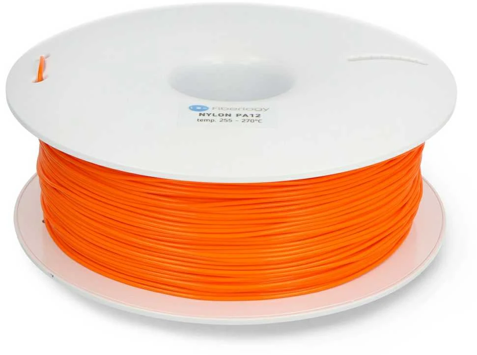 Oranžinis Fiberlogy Nylon PA12 siūlas 1.75mm ritėje