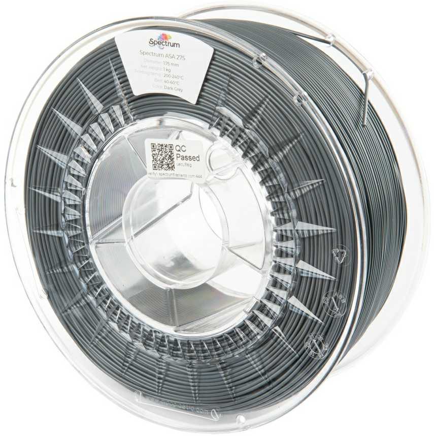 Filament Spectrum ASA 275 1.75 mm 1kg - tamsiai pilka