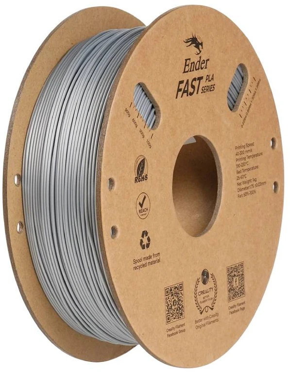 Filamentas Creality Ender Fast PLA 1.75mm 1kg – sidabrinis