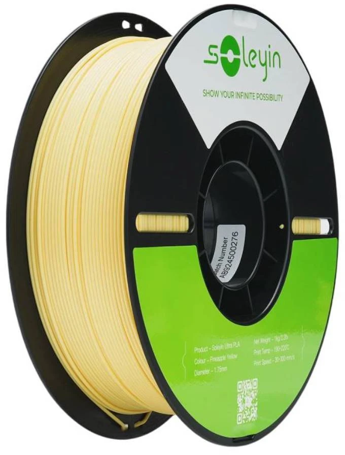 Filamentas Creality Soleyin Ultra PLA 1.75mm 1kg – ananasų geltonumo