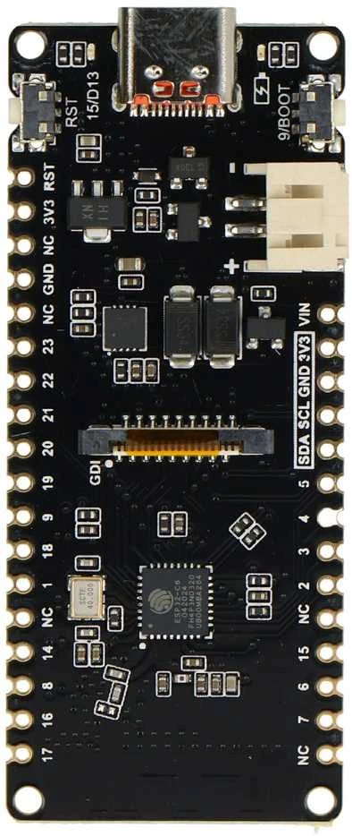 FireBeetle 2 ESP32-C6 plokštės viršus su USB-C jungtimi