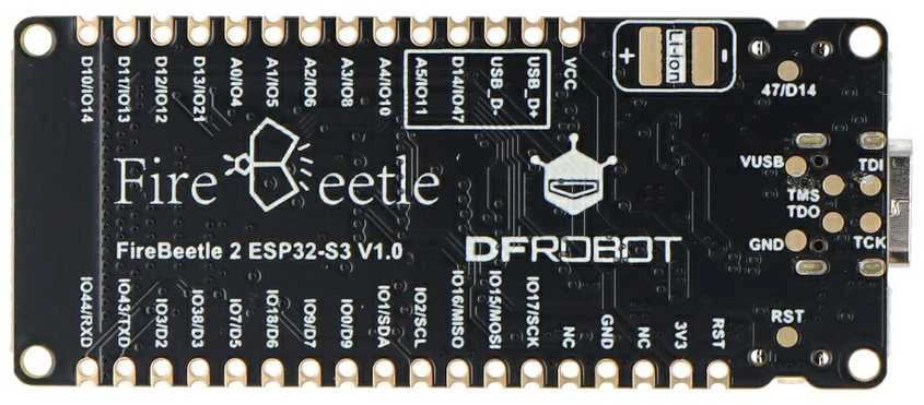 FireBeetle 2 ESP32-S3 plokštės viršutinė pusė