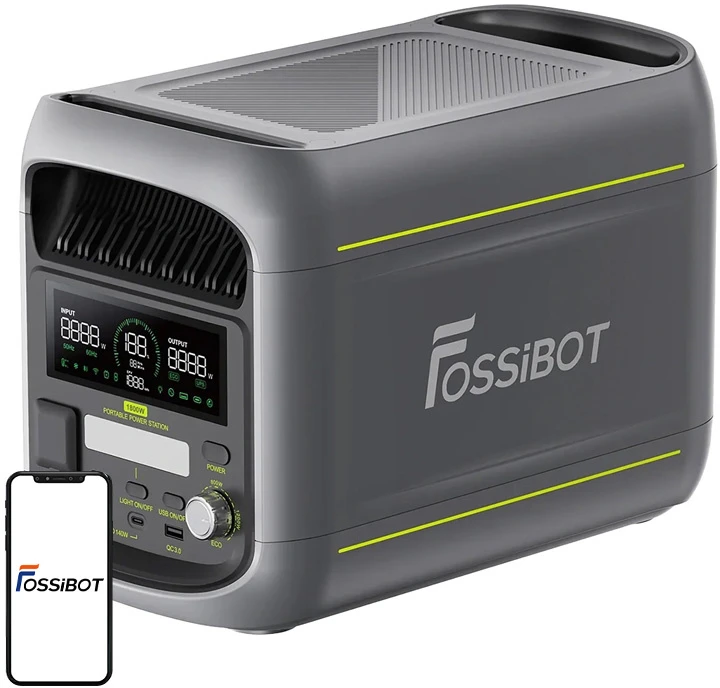 FOSSIBOT F1800 1800W įkrovimo stotelė (pilka)