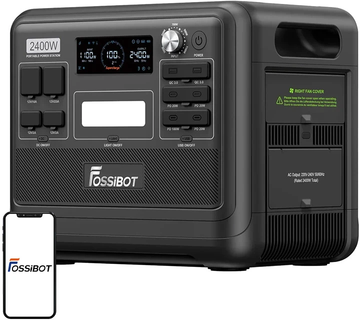 FOSSIBOT F2400 2400W Charging Station Juodas