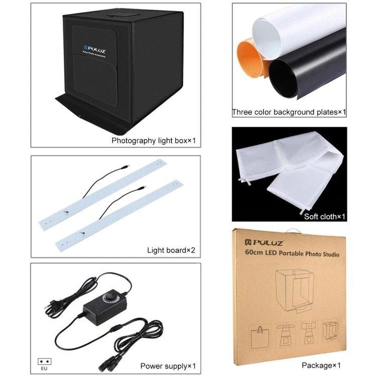 Puluz Fotografavimo kubas LED 60cm 3380 lmn