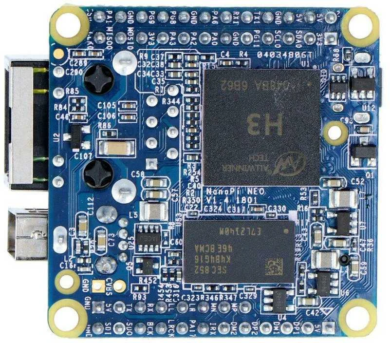 Friendlyarm NanoPi NEO v1.4 - Allwinner H3 keturių branduolių 1.2GHz + 512MB RAM - su jungtimis