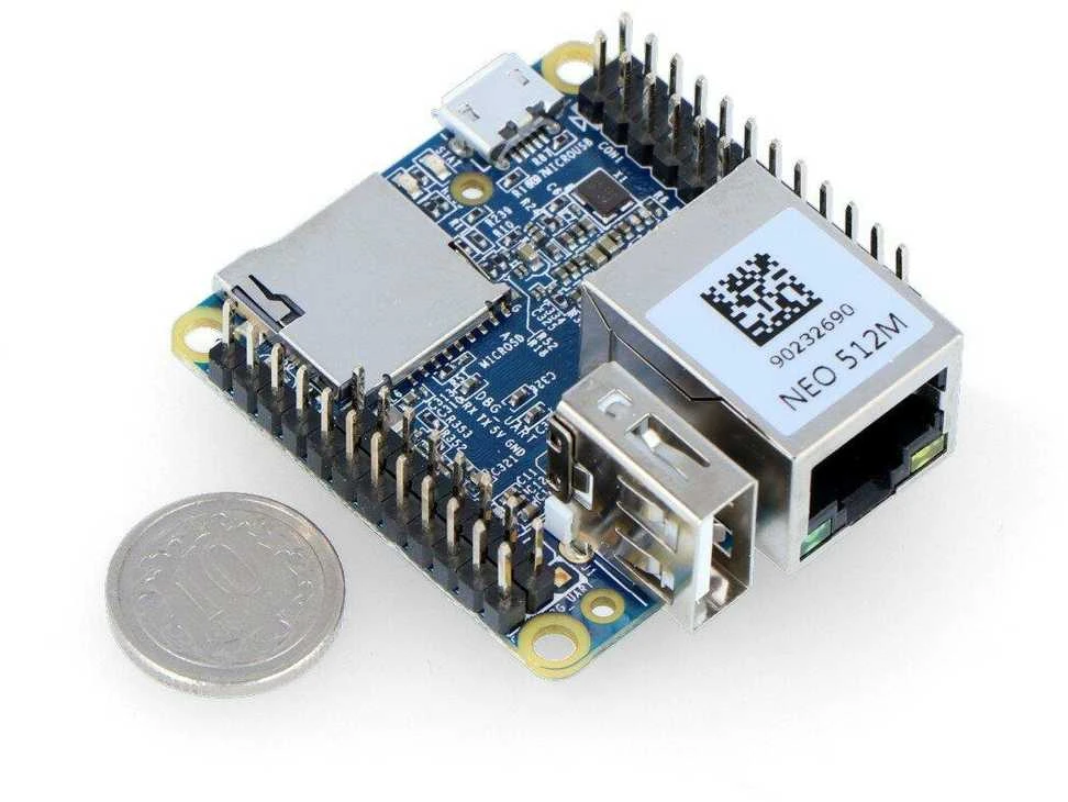 Friendlyarm NanoPi NEO v1.4 - Allwinner H3 keturių branduolių 1.2GHz + 512MB RAM - su jungtimis