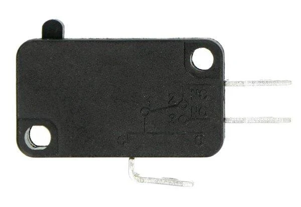 Juodas WK807 mikrojungiklis su trimis kontaktais