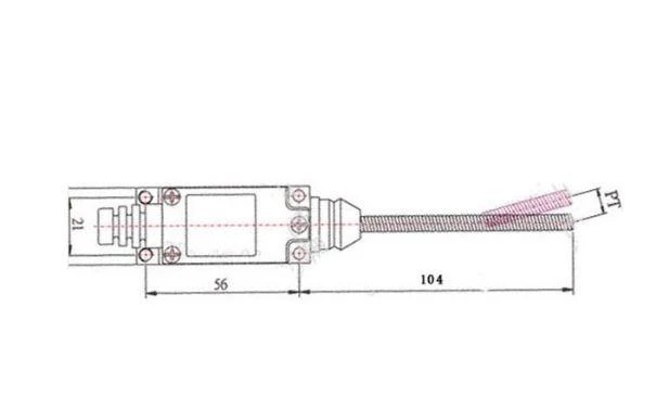 ME-9101 ribinio jungiklio techninis brėžinys