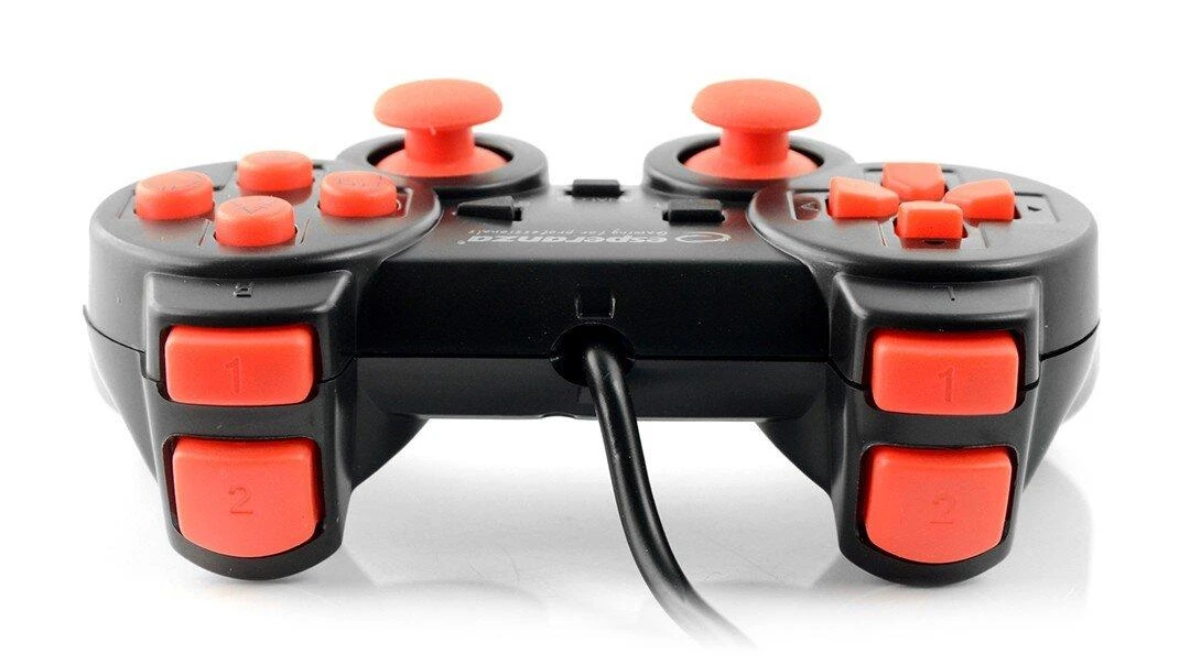 Gamepad Esperanza EGG106R (PC, PS2, PS3, juodos spalvos, red color)