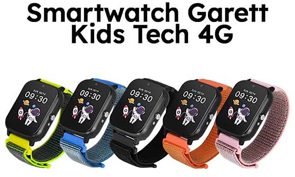 Išmanusis laikrodis vaikams Garett Kids Tech 4G, Juodos spalvos