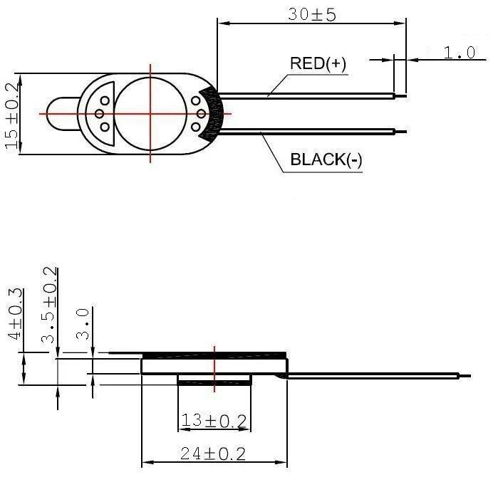 Oem Garsiakalbis MG24-15 0.5W 8Ohm - 24x15x4mm
