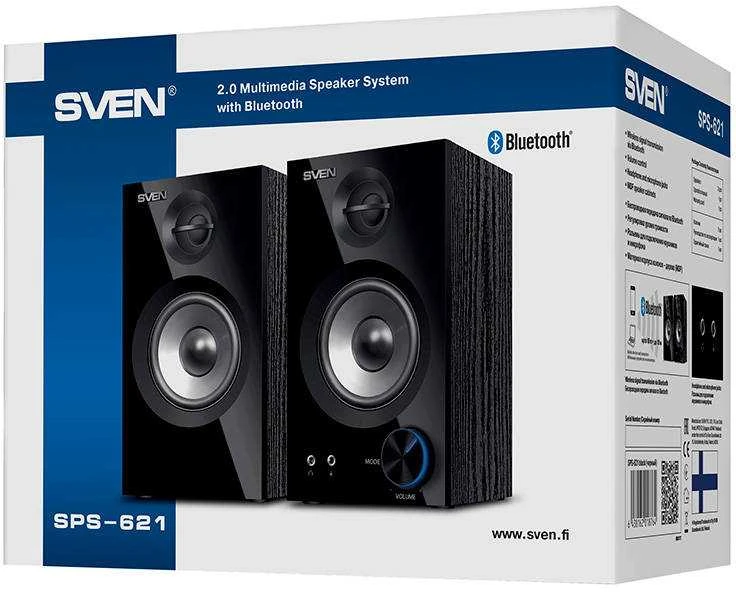 Kompiuterio kolonėlės SVEN SPS-621 2x14W, Ausinių/Mic priekiniai lizdai;Tembro valdymas; Garsumo valdymas priekyje; Bluetooth