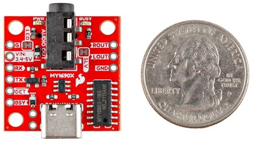 Garso grotuvo išplėtimo modulis – MP3 ir WAV grotuvas – MY1690X-16S – SparkFun BOB-28038