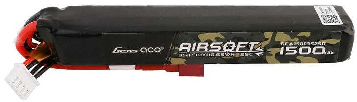 Gens ace 25C 1500mAh 3S1P 11.1V Airsoft Gun Lipo baterija su T kištuku