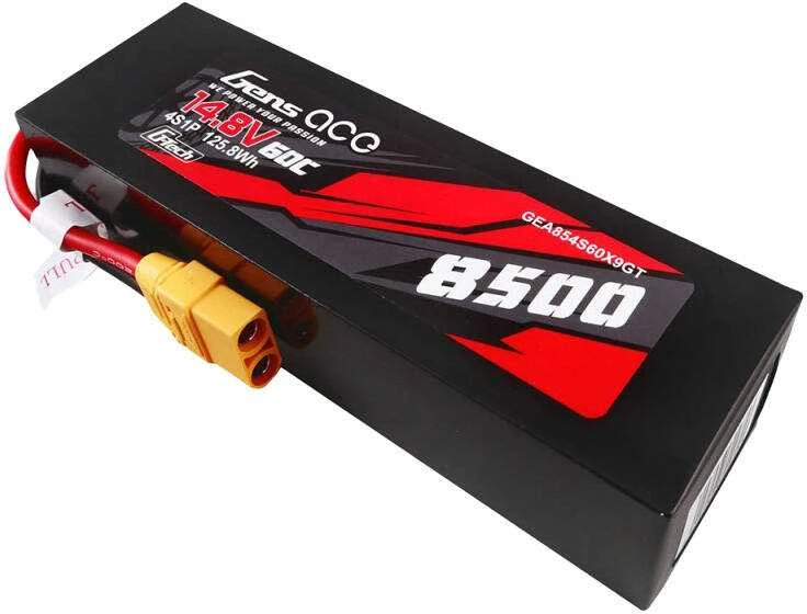 Gens ace G-Tech 8500mAh 14.8V 60C 4S1P Lipo Baterija Pack PC medžiagos dėklas su XT90 kištuku