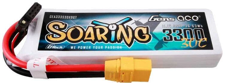 Gens ace G-Tech Soaring 3300mAh 11.1V 30C 3S1P Lipo baterijos su XT90 kištuku