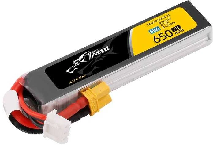 Gens Ace & Tattu Akumuliatorius Lipo Tattu 2s 650 mAh 95C 7,6 V HV su XT30 Long-Pack