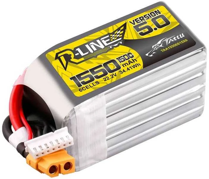 Tattu R-Line 5.0 1550mAh 6S baterija su XT60 jungtimi