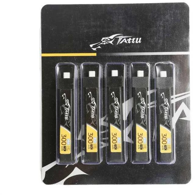 Gens Ace & Tattu Tattu LiPo 300mAh 3.8V 75C 1S1P HV BT2.0.5 akumuliatorius - 5vnt