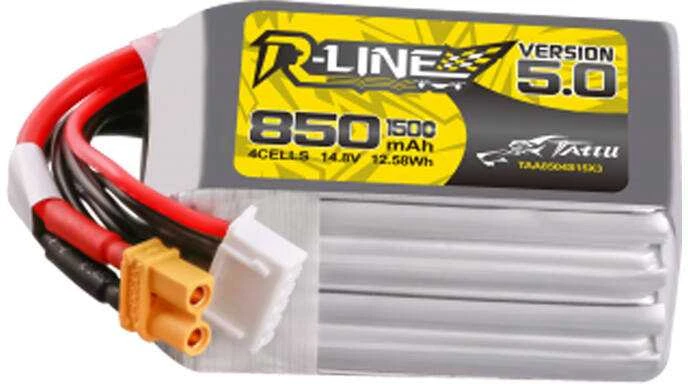 Gens Ace & Tattu Tattu R-Line versija 5.0 850 mAh 14.8 V 4S1P 150C XT30U-F