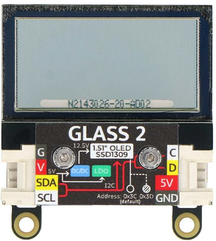 Glass2 Unit skaidrus OLED modulis su jungtimis