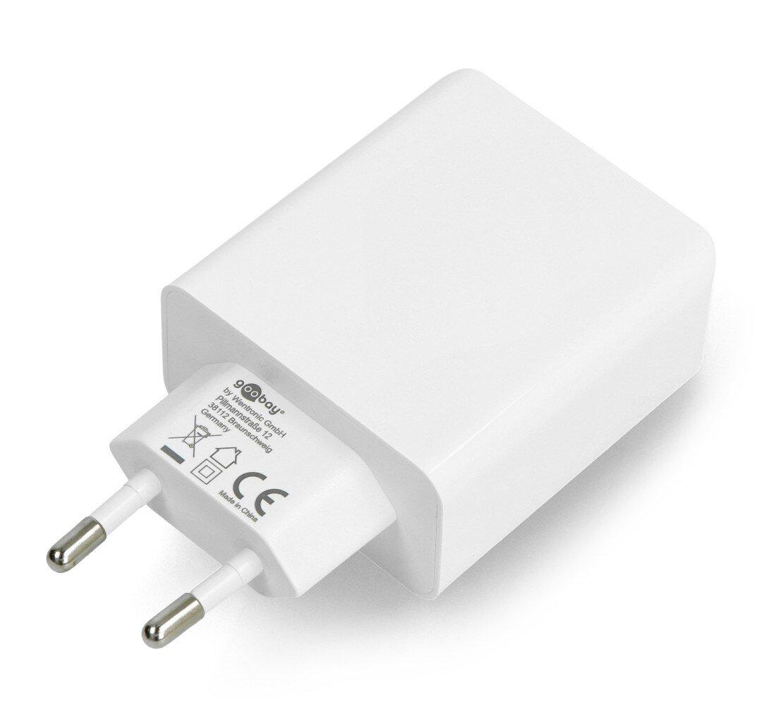 Goobay 2xUSB QC3.0 5V / 2A maitinimo šaltinis - balta