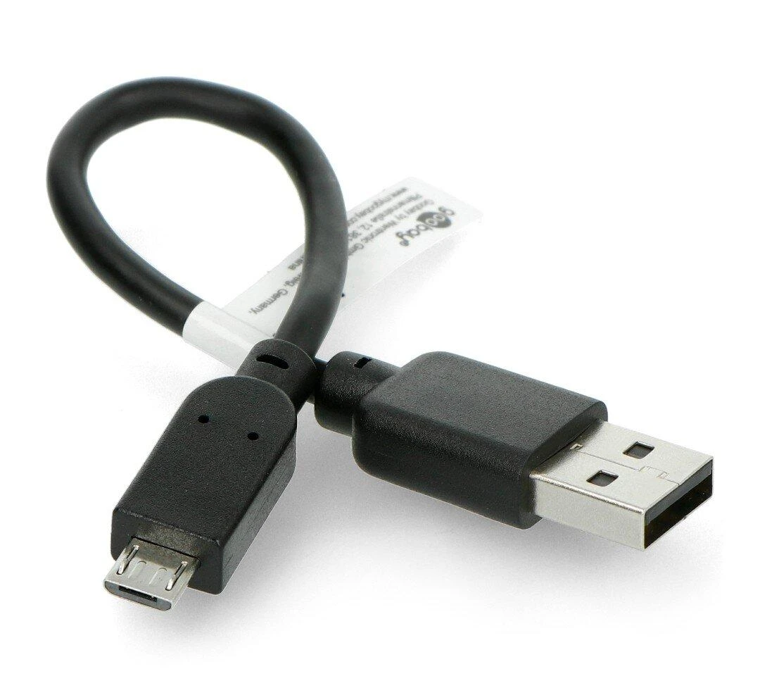 Goobay Laidas microUSB B - USB A 2.0 Hi-Speed ​​- 0.15m - juodas