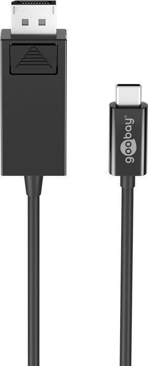 Goobay USB-C – DisplayPort adapterio laidas, juodi konektoriai