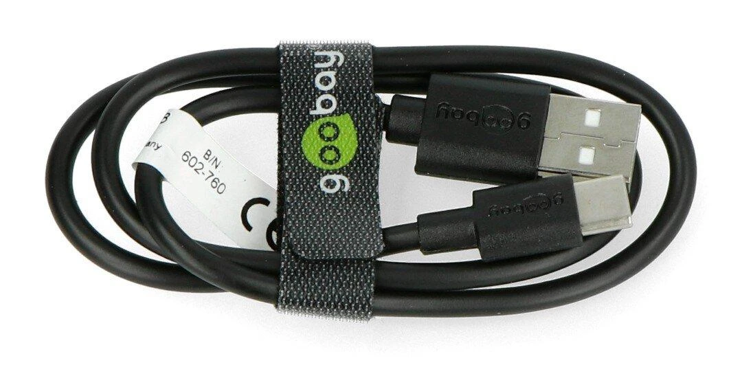 Goobay USB A 2.0 - USB C laidas juodas - 0.5m