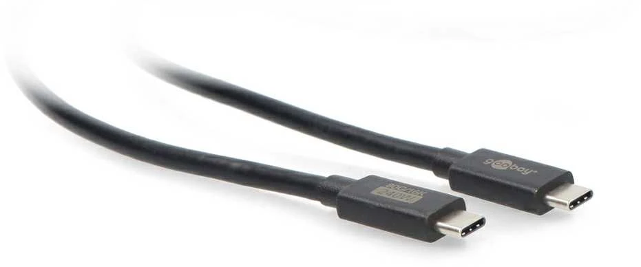 Goobay USB C – USB4 2.0 PD laidas – juodas – 1.2 m