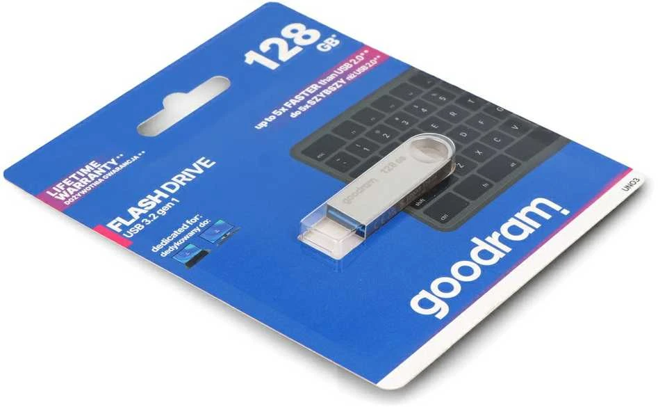 66-323# PENDRIVE GOODRAM atminties kortelė 128GB UNO3 USB3.2