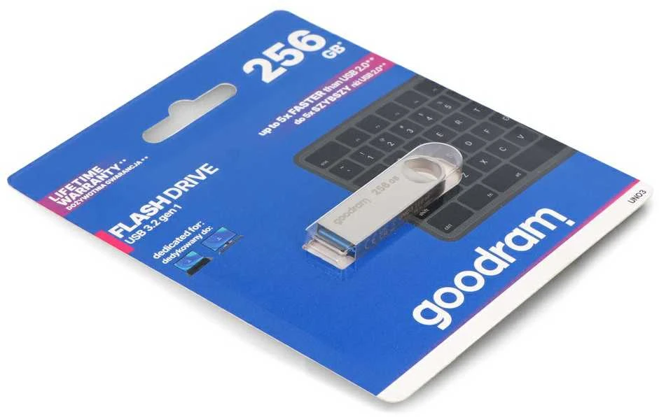 GoodRam Flash Drive – USB 3.2 gen 1 atminties laikiklis – UNO3 sidabrinis – 256GB