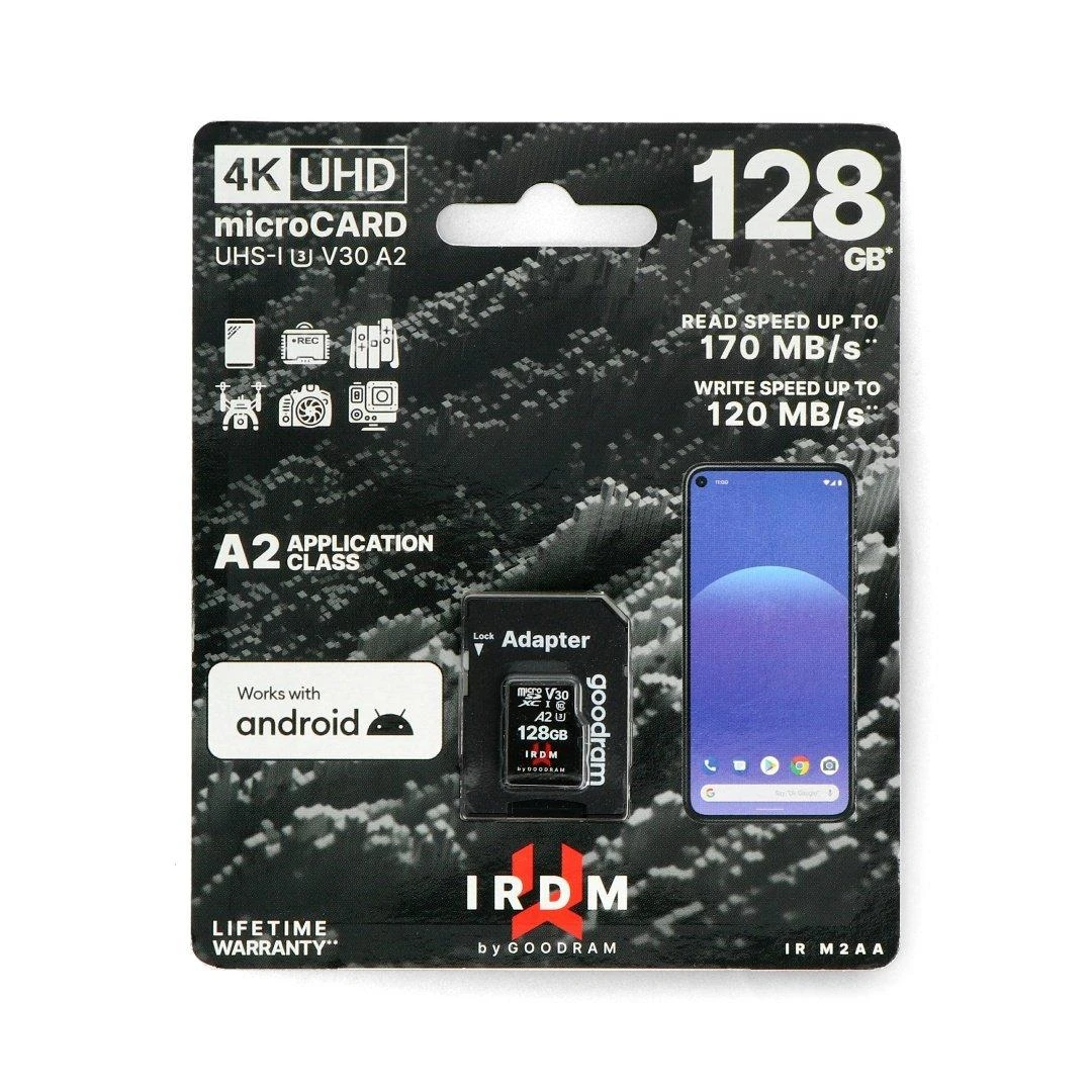 Atminties kortelė GOODRAM 128GB MIKRO KORTELĖ UHS I U3 A2 + ADAPTERIS