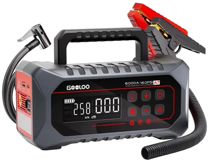Paleidimo Įrenginys - GOOLOO A7 88,8 Wh 6 000 A Su 160 PSI Oro Kompresoriumi