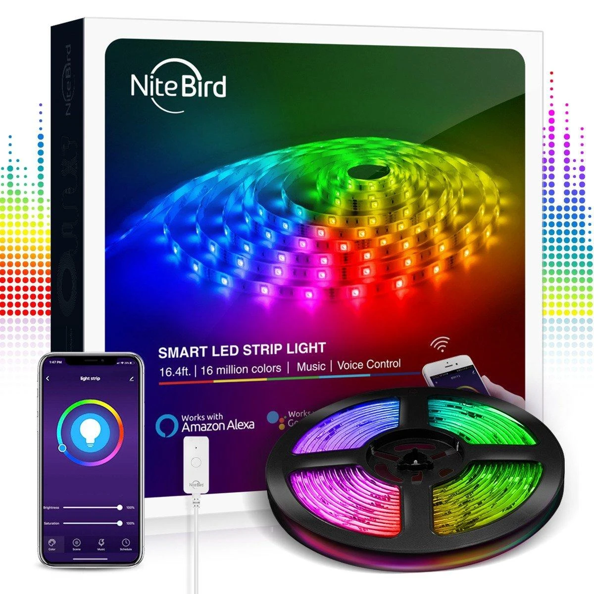 Gosund Nitebird Išmani WiFi RGB LED juosta NiteBird SL3 2x5m Tuya
