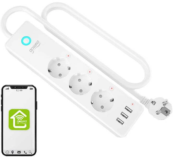 Gosund P1 3x Schuko elektros lizdai 3x USB 3680W TUYA, Smart Life, Gosund