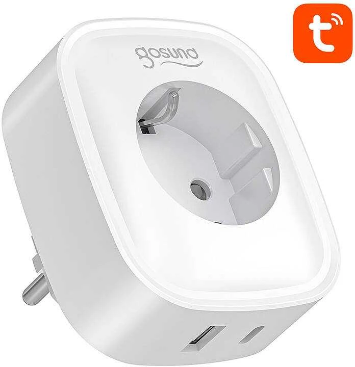 „Gosund SP6 16A USB-C 20W Tuya“ išmanusis WiFi/Bluetooth lizdas