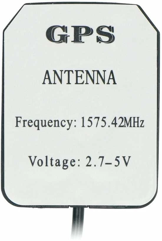 GPS antena su techninių parametrų žyma