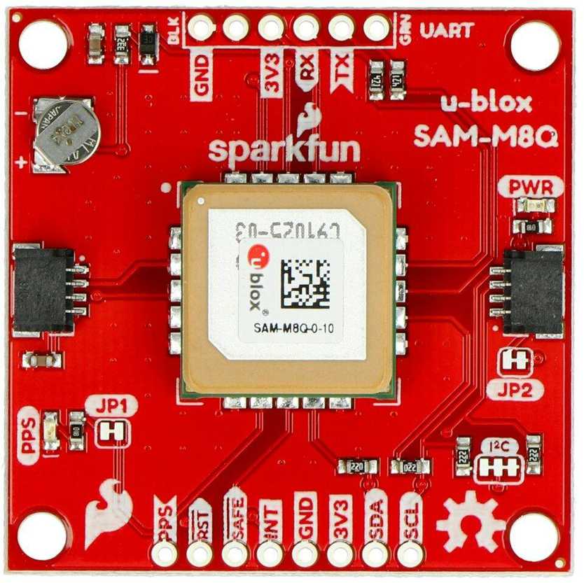 GPS SAM-M8Q modulis, Qwiic, PCB antena, SparkFun GPS-15210