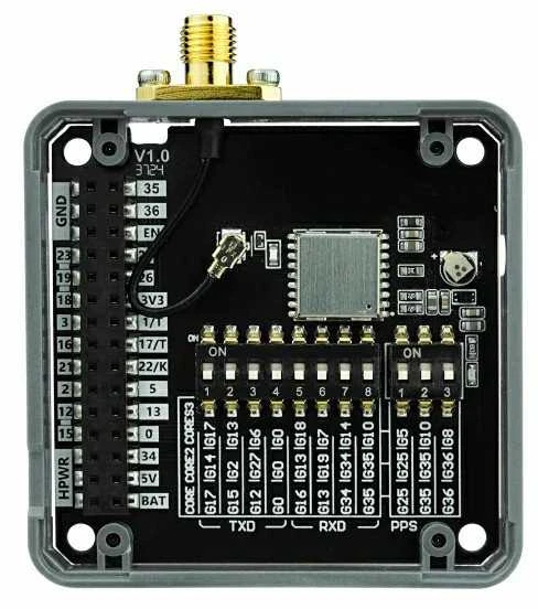 M5Stack GPS modulis su SMA jungtimi ir jungiklių matrica