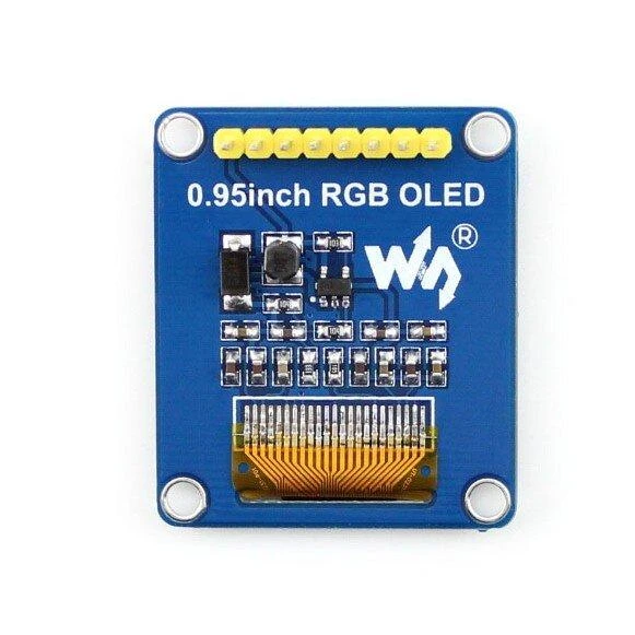 Waveshare OLED 0.95 colio modulis – galinė PCB pusė