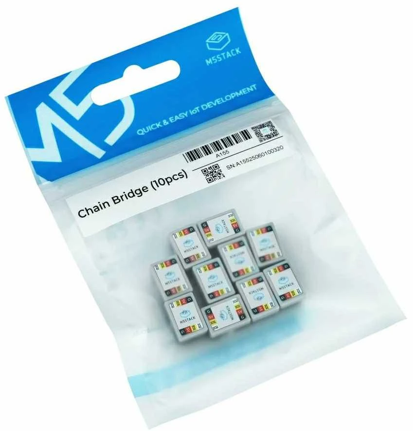 Grandininis tiltelis - Grove jungtis M5Stack grandinės ir vienetų dėlionių serijai - 10 vnt, - M5Stack A155