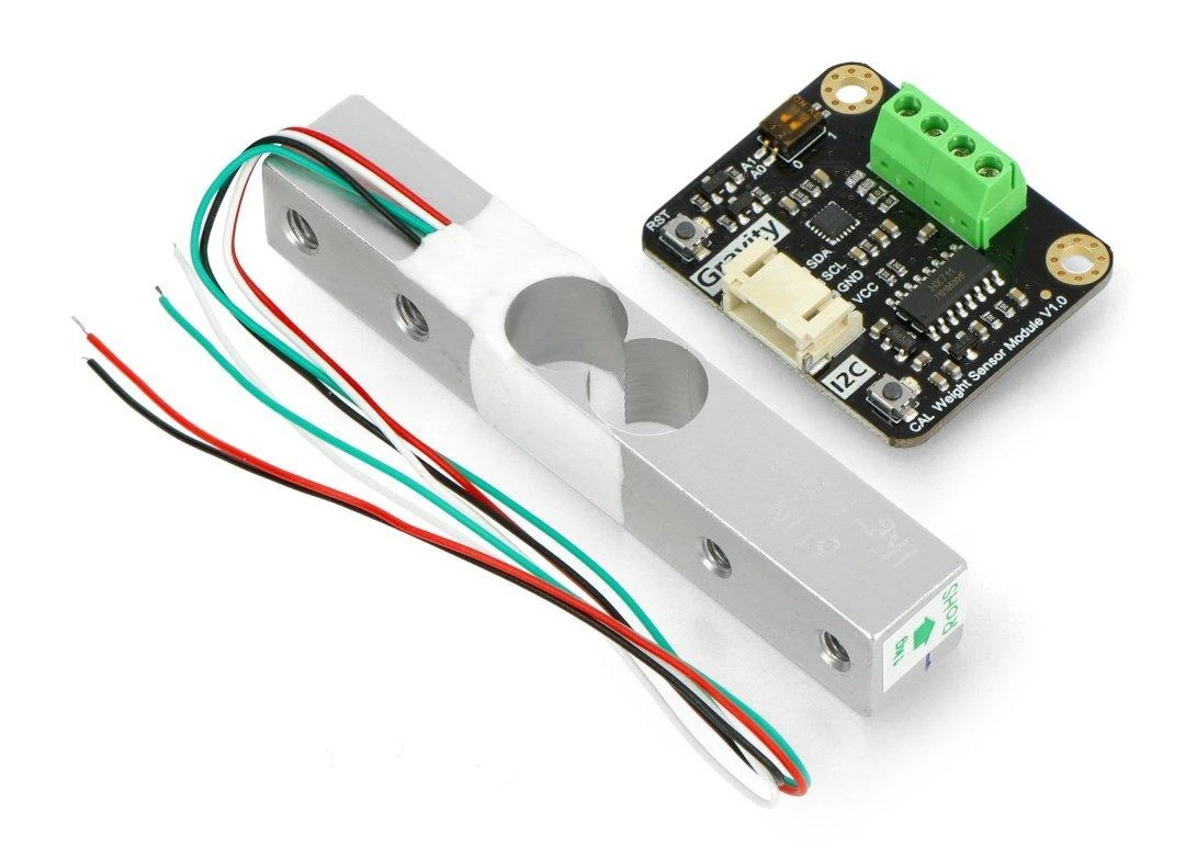 Virtuvinės svarstyklės Gravity - 1kg (10N) skaitmeninis slėgio jutiklis - HX711 - Svarstyklių rinkinys - DFRobot KIT0176