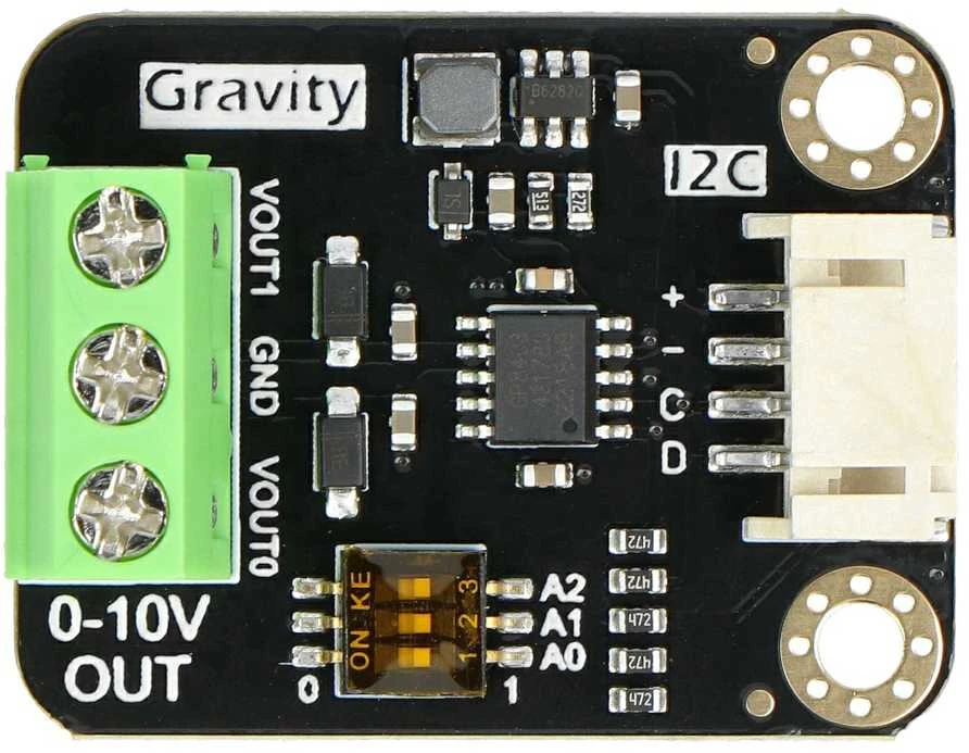 Gravity DAC modulis su I2C sąsaja ir 0-10V išėjimais