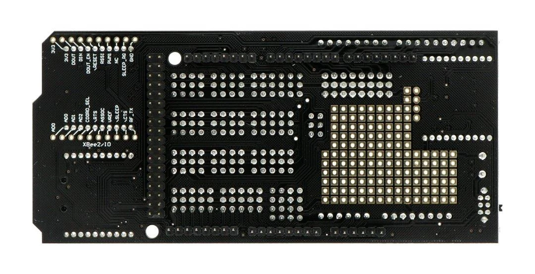 Gravity I/O priedėlio atvirkštinė pusė su litavimo kontaktais