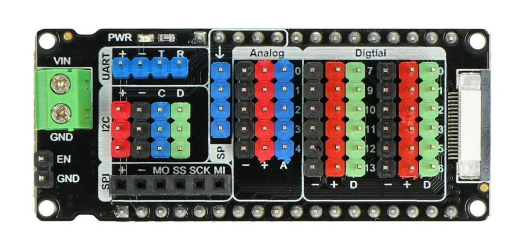 Gravity I/O išplėtimo plokštė su spalvotomis jungtimis