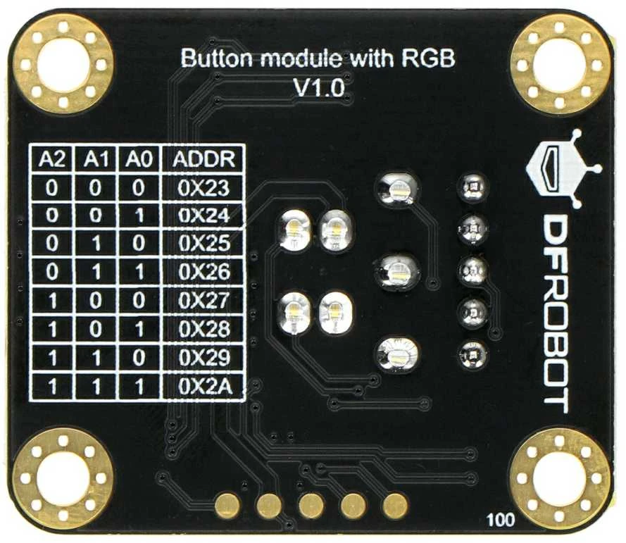 DFRobot RGB mygtuko modulis - galinė pusė