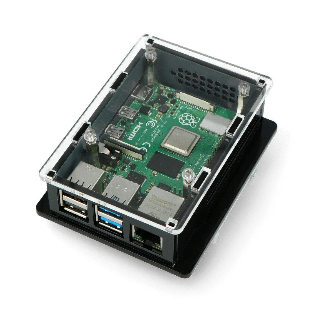 Raspberry Pi 4B apsauginis dėklas su priėjimu prie jungčių