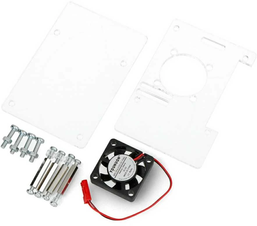Gravlaser Dėklas Raspberry Pi 5 - atidaromas su ventiliatoriumi - skaidrus